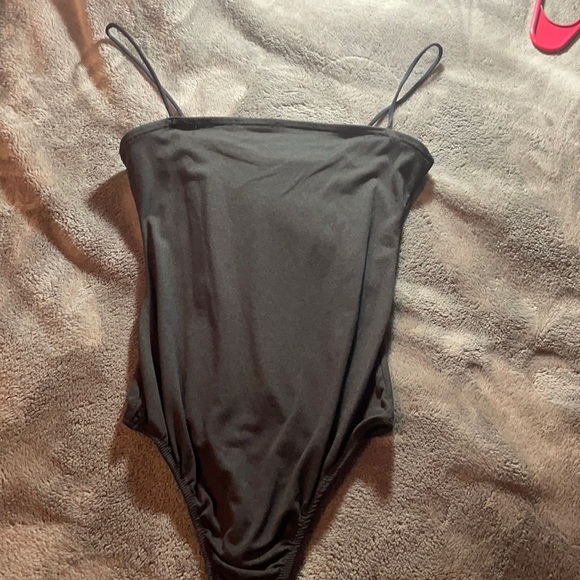 Black Spaghetti Strap Body Suit - Picture 1 of 3